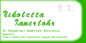 nikoletta kamerlohr business card